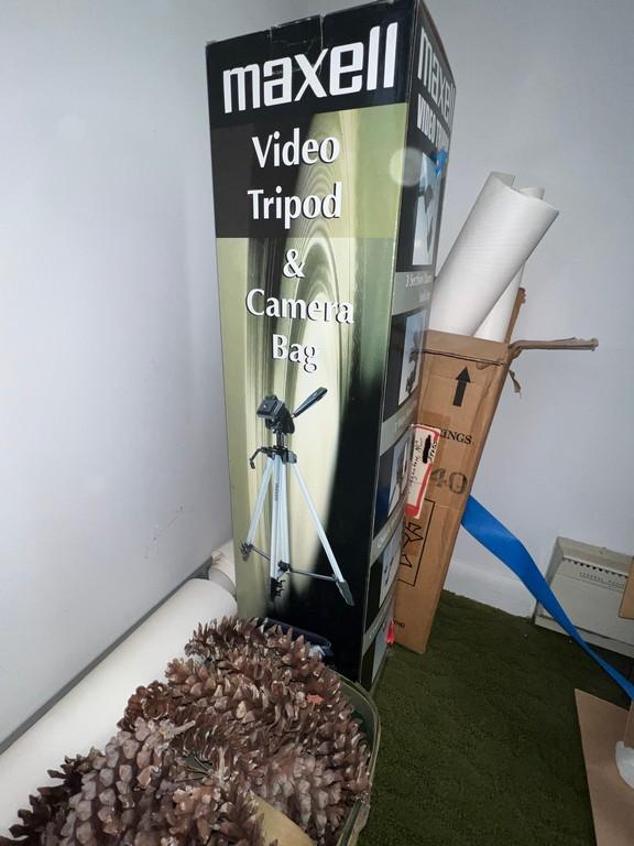 Maxell Video Tripod and Wallpapering Supplies
