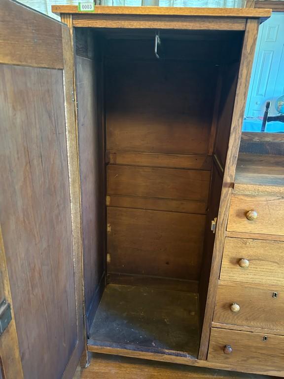 Vintage Chifferobe Wardrobe with Mirror and Drawers.