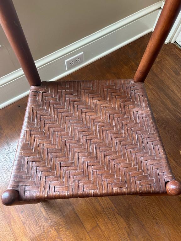Vintage Valet Chair with Woven Seat & Suit Valet
