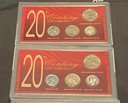 3 20th Century Coin Collection Sets In Plastic Holder