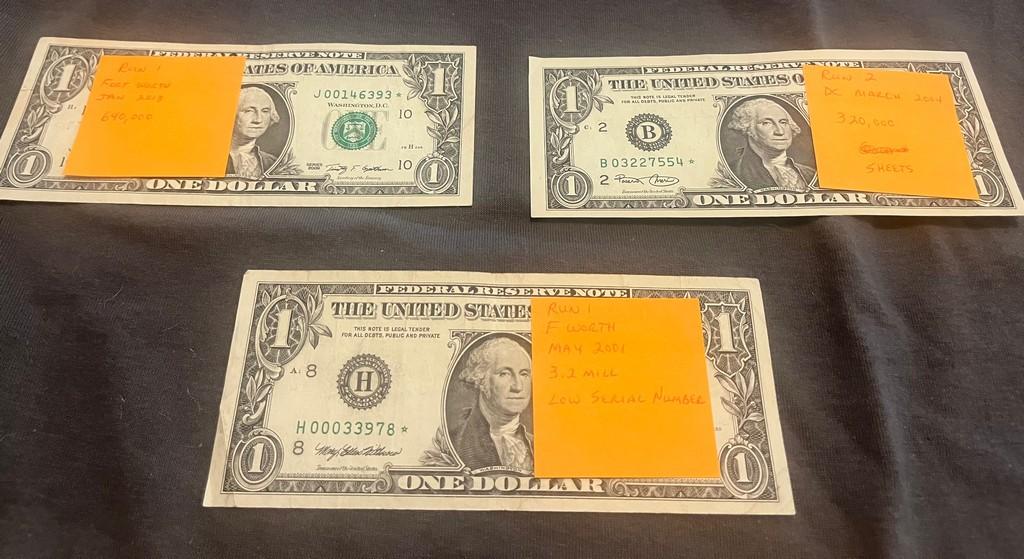 Lot Of 5 Collectible Low Mintage Star $1.00 Notes
