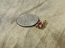 14 K Watermelon Tourmaline Pendent