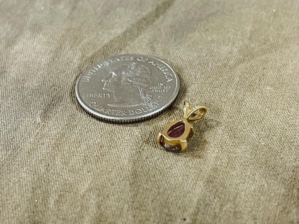 14 K Watermelon Tourmaline Pendent