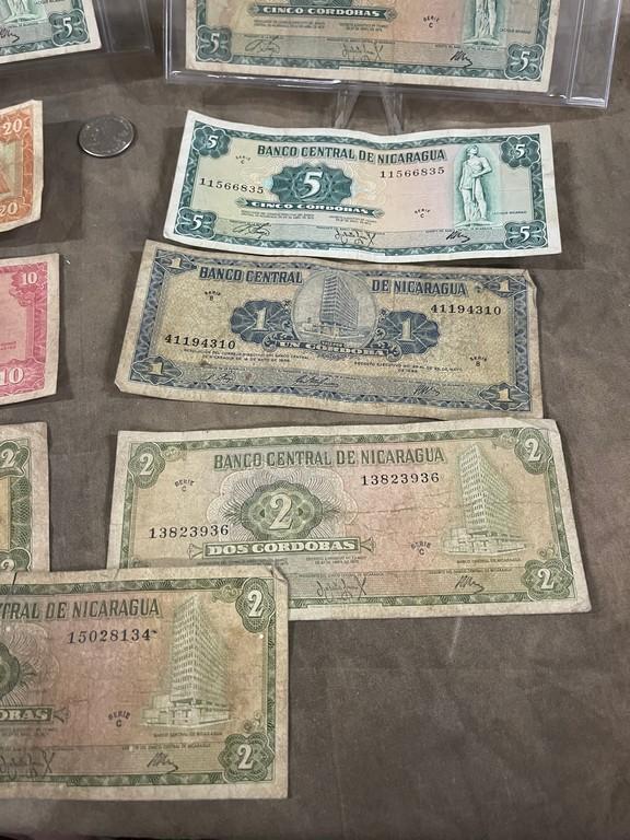 Lot Of 9 Nicaragua Bank Notes