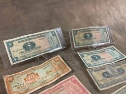 Lot Of 9 Nicaragua Bank Notes