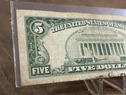 1963 $5 Red Seal US Banknote