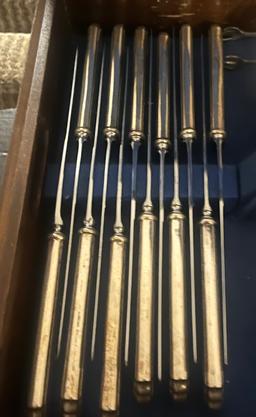 79 Pc. Lunt William & Mary Pattern Monogrammed Sterling Silver Flatware Set