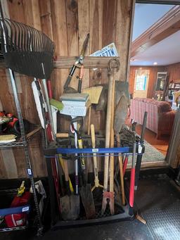 Long Handle Tools with Plastic Storage Rack