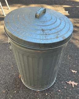 Galvanized Trash Can