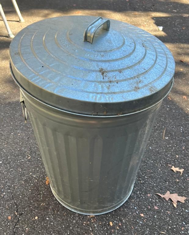 Galvanized Trash Can