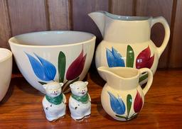 Nice Collection Of Hand Painted Watt Pottery