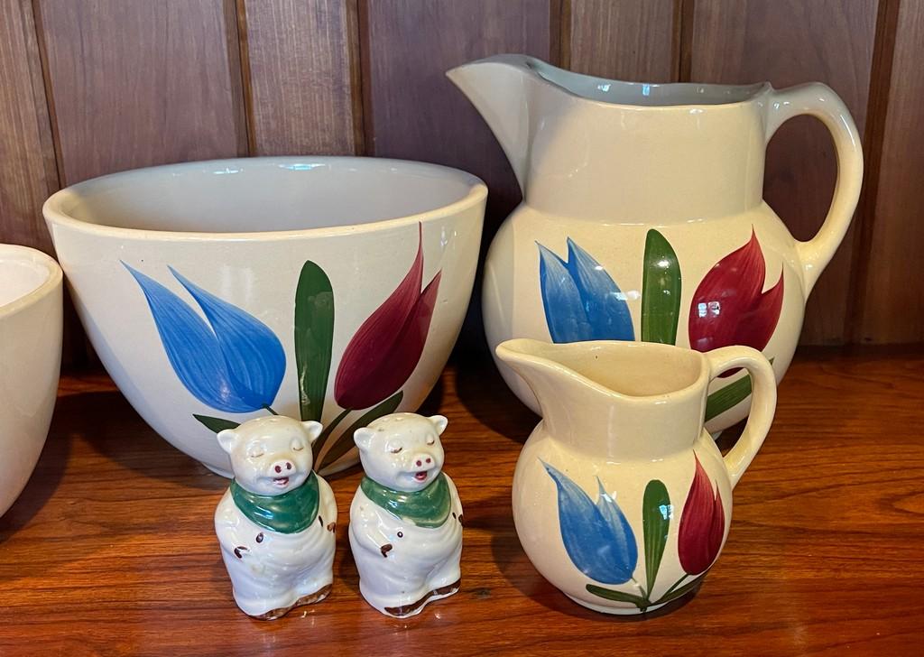 Nice Collection Of Hand Painted Watt Pottery