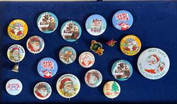 Cool Collection Of New And Old Christmas Pin Back Celluloid Buttons