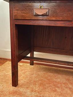 Mission Oak 2 Drawer Desk