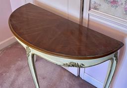 French Provincial Demilune Hall Table