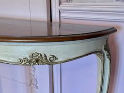 French Provincial Demilune Hall Table
