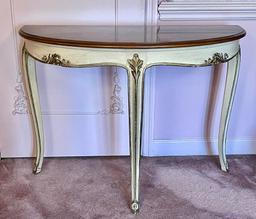 French Provincial Demilune Hall Table