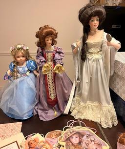 Lot of Five Bisque Dolls