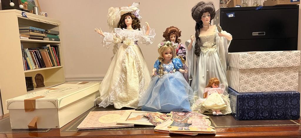 Lot of Five Bisque Dolls
