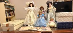 Lot of Five Bisque Dolls