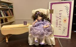 Doll Seated in Wingback Chair and Dropleaf Table