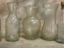 Vases, Refrigerator Juice Bottle & Antique Brewery Beer Bottle