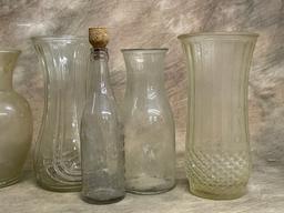 Vases, Refrigerator Juice Bottle & Antique Brewery Beer Bottle