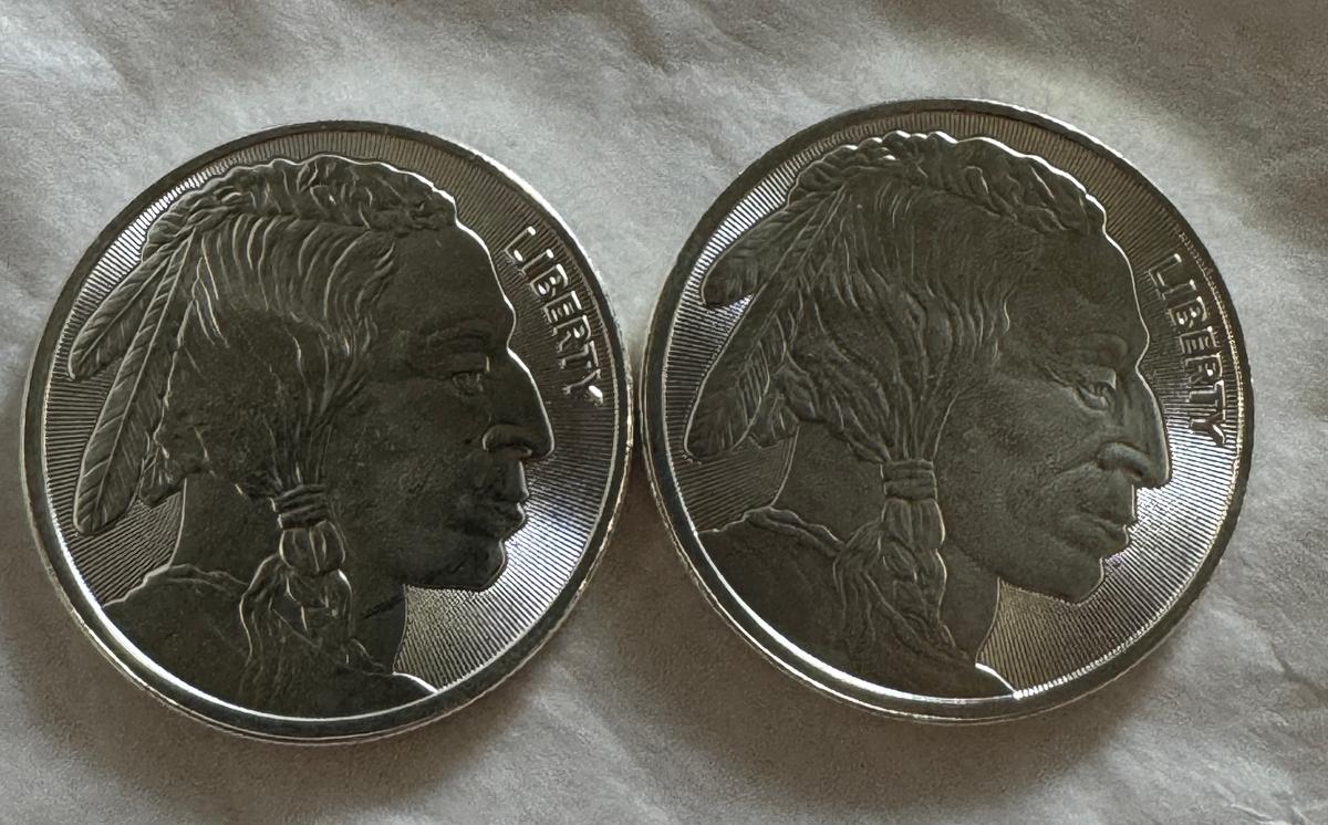 (2) .999 1oz Silver  Buffalo