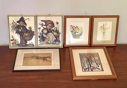 Box Lot Of 6 Framed Color Prints