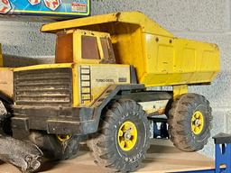 Toy Gun & 2 Tonka Dump Trucks