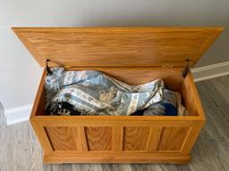 Oak Blanket Chest With Contents