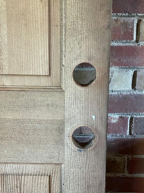 Oak Door with Welcome Sign