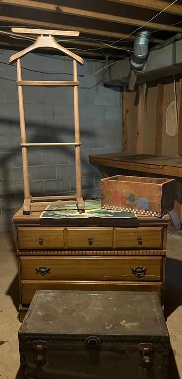 Wooden Chest, Wooden Box with House, Gentleman's Helper