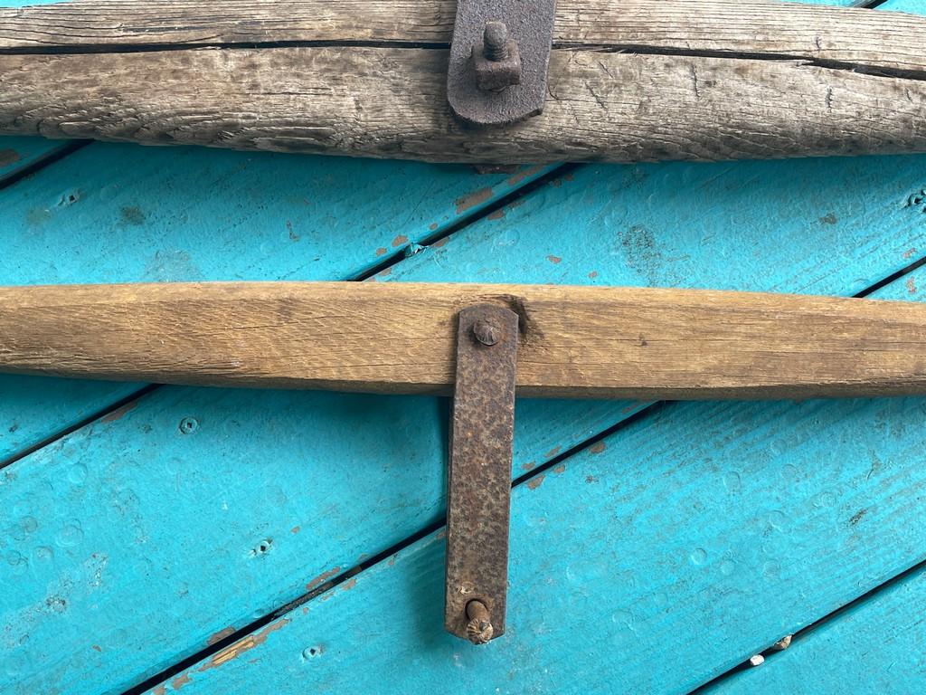 Ox Yoke with Cast Iron Hooks (Two in Lot)