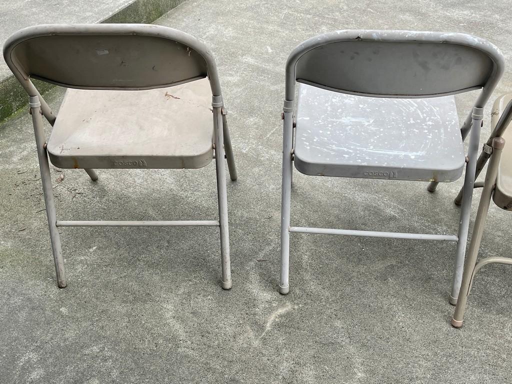 Four Folding Metal Chairs