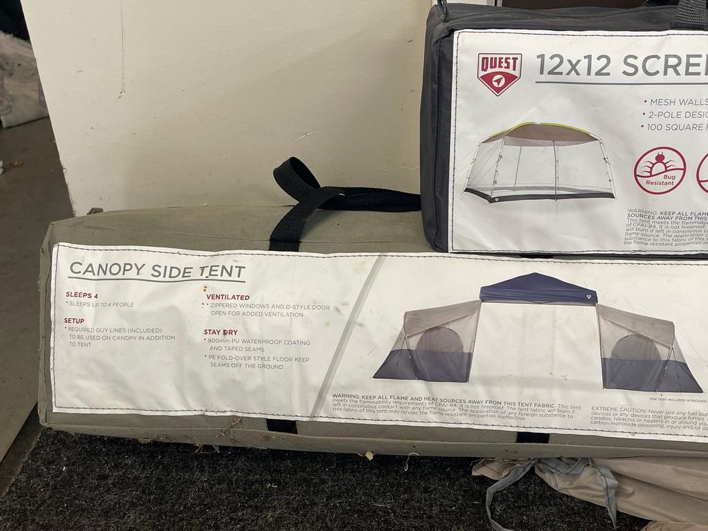 Three Tent Canopy Attachments