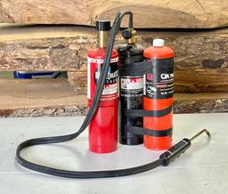 Welding Torch with Three Small Oxygen Canisters