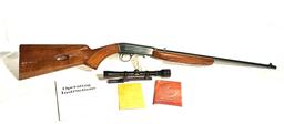 Browning SA-22 Semi Automatic Belgium Made Rifle With Redfield 4X Scope