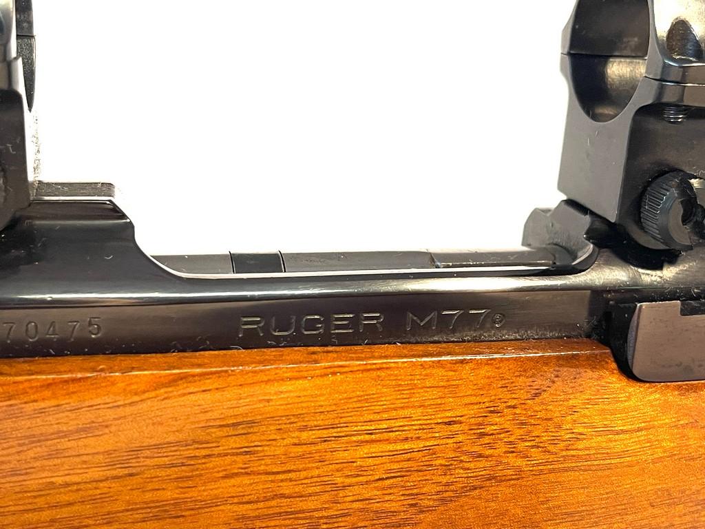 Ruger Model 77 220 Swift Cal. Bolt Action Rifle With Scope Rings