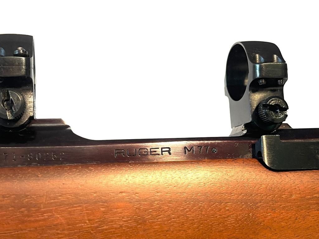 Ruger Model 77 220 Swift Cal. Bolt Action Rifle With Scope Rings