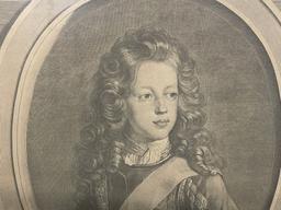 Early English Engraving Of Royal Subject In Contemporary Frame