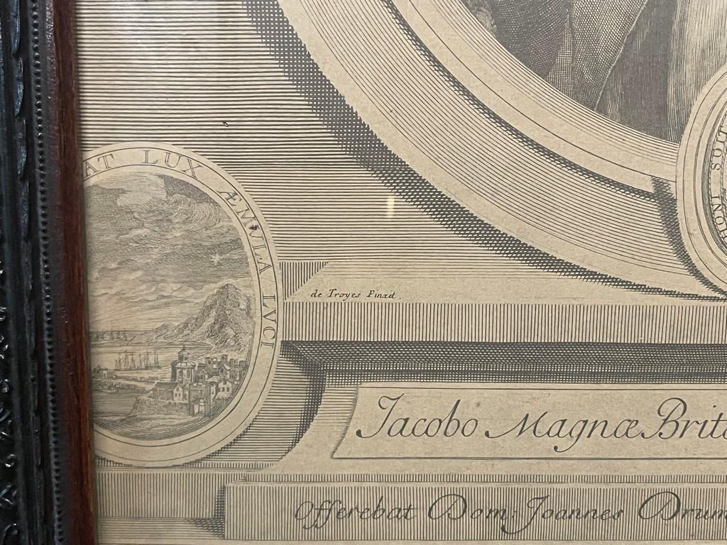 Early English Engraving Of Royal Subject In Contemporary Frame