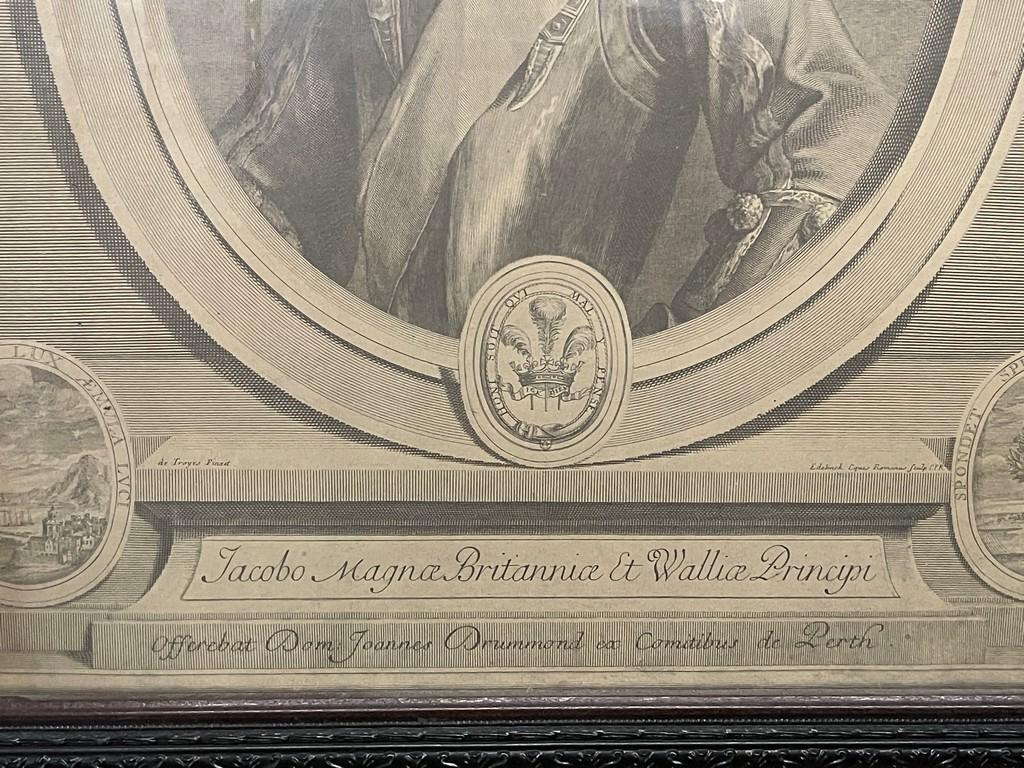 Early English Engraving Of Royal Subject In Contemporary Frame