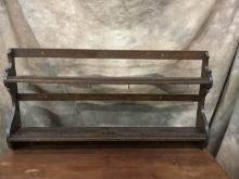 Antique Oak Wall Plate Rack