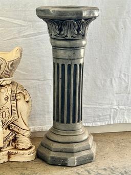 Concrete Round Column and Plaster Elephant