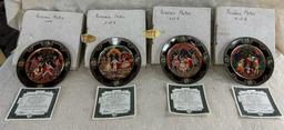Set of Four Russian Nutcracker Plates