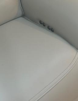 Dove Gray Leather Recliner Sofa