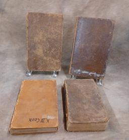 Lot Of Four Early Leather Bound Books