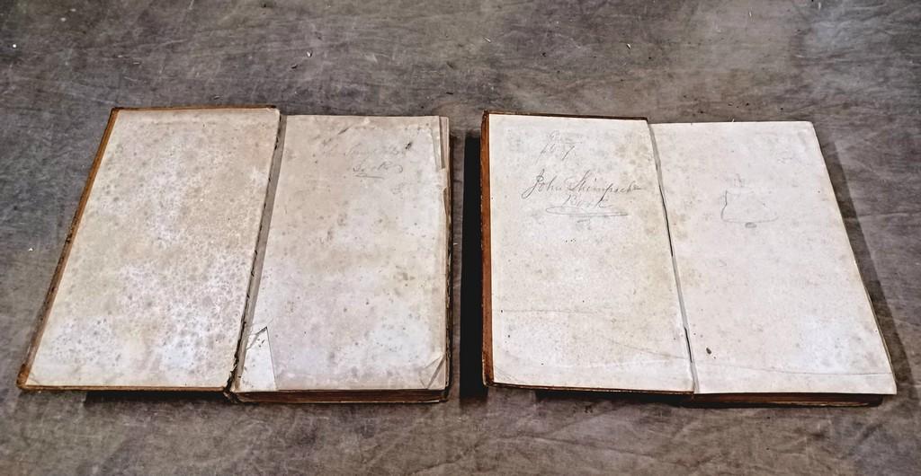 Lot Of Four Early Leather Bound Books
