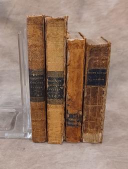 Lot Of Four Early Leather Bound Books